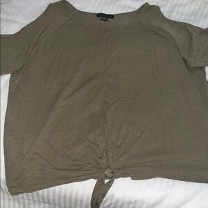 Sanctuary Olive Tie-Front Tee